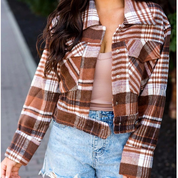 Dottie Couture Cropped Plaid Jacket - Picture 1 of 3